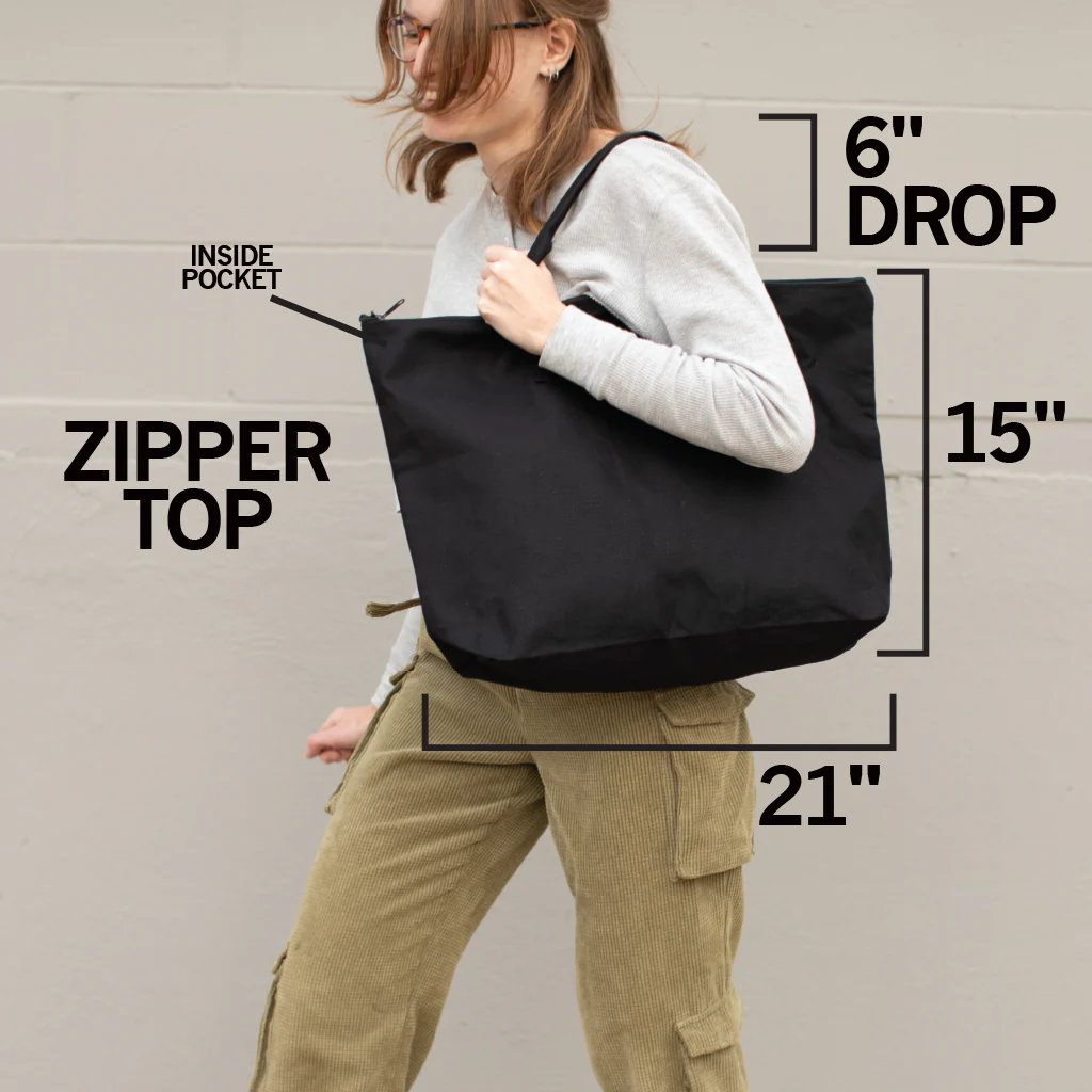 NPR Logo Zipper Top Tote Bag - Image 3